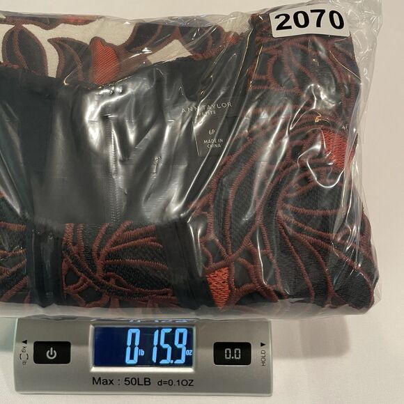 Ann Taylor Orange, Black & White Lace & Brocade Sleeveless Dress SZ 6P - Picture 10 of 10